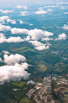 Aerial View Of Fields And Clouds From Above Photos