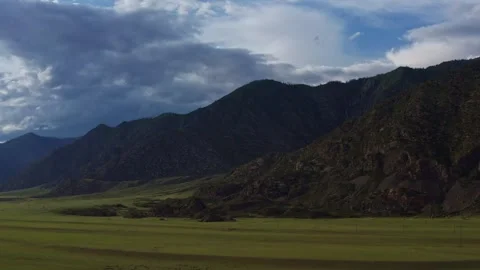 Aerial view of fields and mountains Stock Footage 317714611