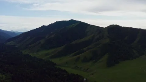 Aerial view of fields and mountains Stock Footage 317718094