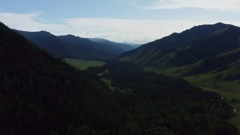 Aerial view of fields and mountains Stock Footage 318170327