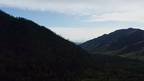 Aerial view of fields and mountains Stock Footage 318170347