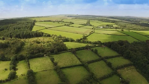 Aerial view of Fields in Corwall 動画素材 124314337