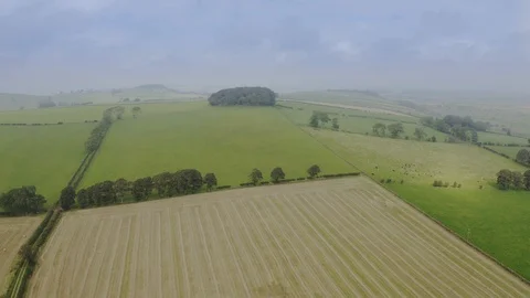Aerial view of Fields in Corwall Vidéo 125390240