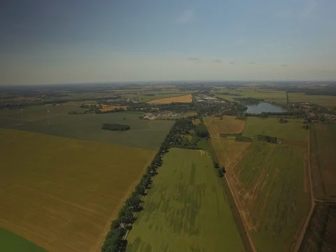 Aerial view of fields Stock Footage 77065986