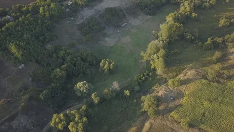 Aerial view of the fields Video stock 120480452