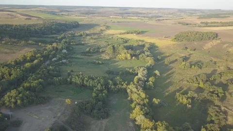 Aerial view of the fields Video stock 120480455