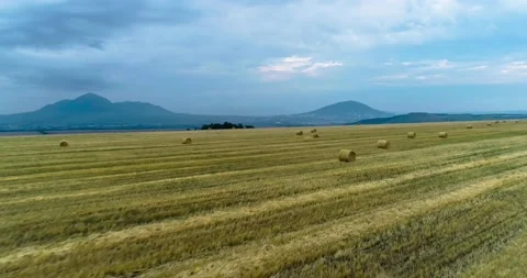 Aerial view of the fields outside the city Stock Footage 158397185