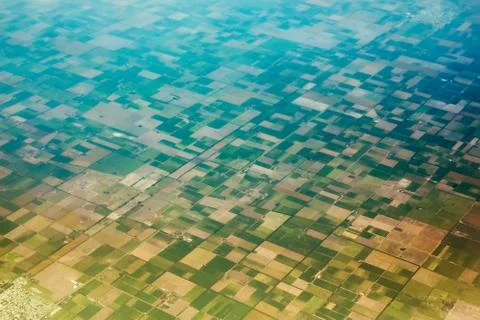 Aerial view of the fields. Stock Photos