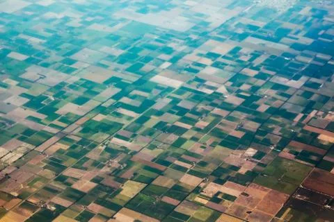 Aerial view of the fields. Foto stock