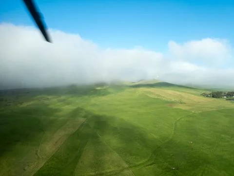 Aerial view of fields Stock Photos