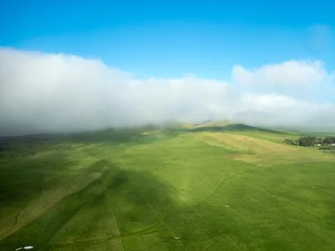 Aerial view of fields Foto stock