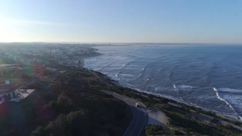 Aerial view Figueira da Foz, Portugal, coastline city Stock Footage 301638024