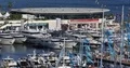 Aerial View of Film Festival Palace Building Famous Landmark in Cannes City Port 4k or 4k+ Resolution