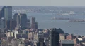 Aerial View Financial District Downtown Manhattan, New York City, Liberty Statue HD Footage