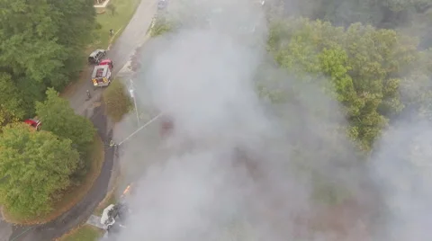 Aerial view of fire scene Video stock 68957584