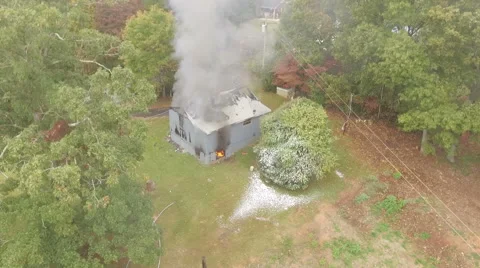 Aerial view of fire scene Video stock 68957610