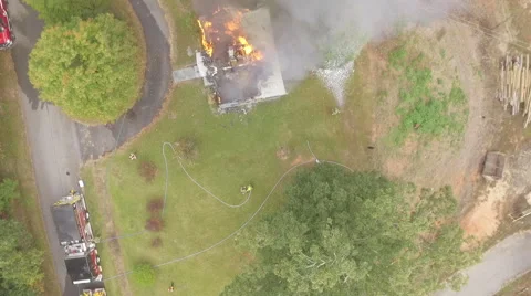 Aerial view of fire scene Video stock 68957763