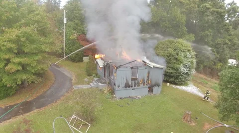 Aerial view of fire scene Video stock 68958714