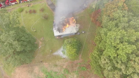Aerial view of fire scene Video stock 68958747
