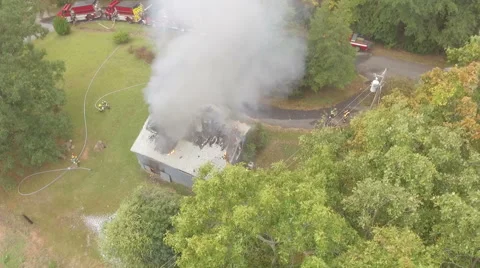 Aerial view of fire scene Video stock 68959411
