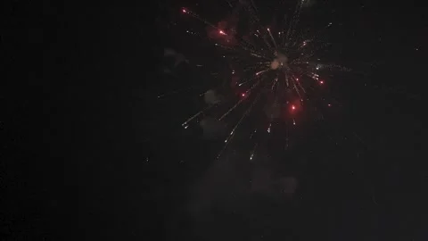 Aerial View of Firecracker Celebrations at an Indian Wedding Stock Footage 337631607