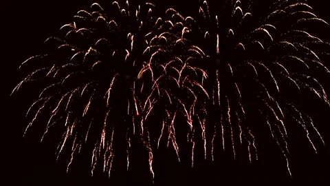 Aerial view of a firework display, Downham Market, UK. Bonfire night. Stock Footage 221462618