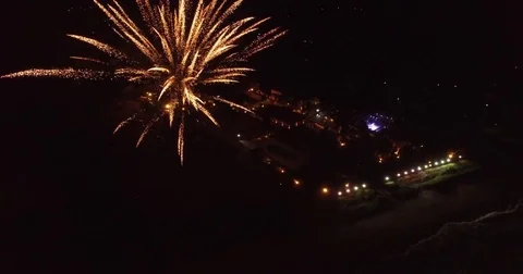 Aerial View of Fireworks Stock Footage 73705969
