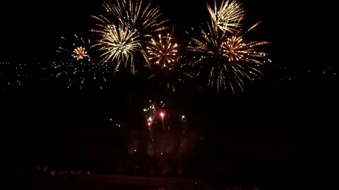 Aerial view of fireworks 動画素材 91282153