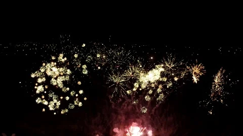 Aerial view of fireworks Stock Footage 91282286