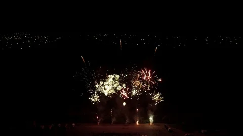 Aerial view of fireworks Stock Footage 94629632