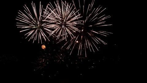 Aerial view of fireworks Stock Footage 94679024