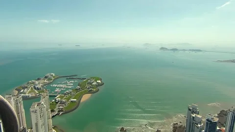 Aerial view of the first artificial islands in Latin America. Aerial view of Vidéo 166930396