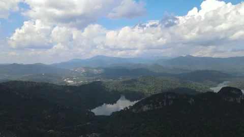 Aerial view the first Dam in Selangor Stock Footage 148494294