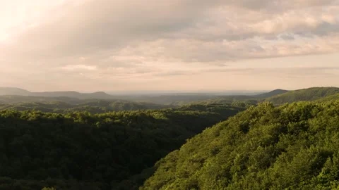 Aerial view of first morning light at Zumberak and Samobor mountain, Croatia. Video stock 131844537