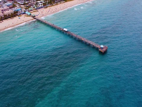 Aerial View of a Fishing Pier Stock Footage