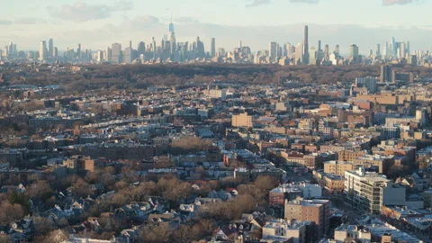 Aerial view of Flatbush, Brooklyn Stock Footage 301493714