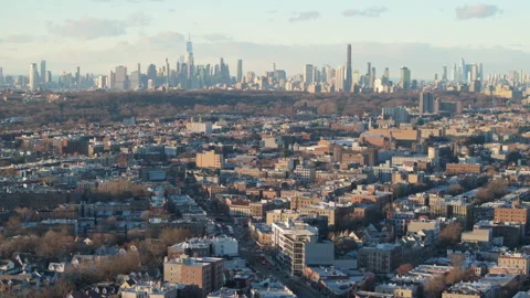 Aerial view of Flatbush, Brooklyn Stock Footage 301493786