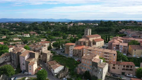 Aerial view of Flayosc Video stock 136543470