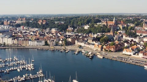 Aerial view of Flensburg Stock Footage 115341601