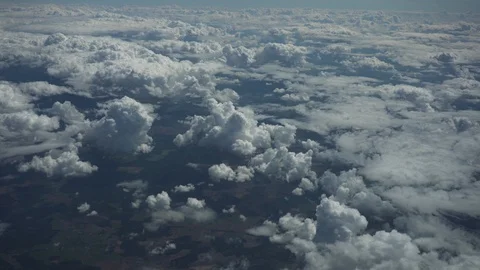 Aerial view of flight above clouds over Mallorca, Spain Video stock 97079613