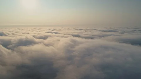 Aerial view flight above clouds look as view from the cockpit Stock Footage 115928912
