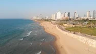 Aerial View Of Flight Above Tel Aviv, Israel With City Skyline. Epic Shot Over Stock Footage