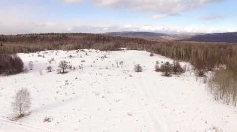 Aerial View Flight Above Winter Forest 30 Stock Footage 59672490