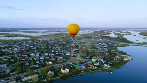 Aerial view of the flight of balloons Stock Footage 240966479