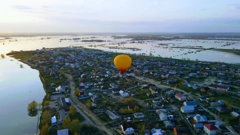 Aerial view of the flight of balloons Stock Footage 240966898