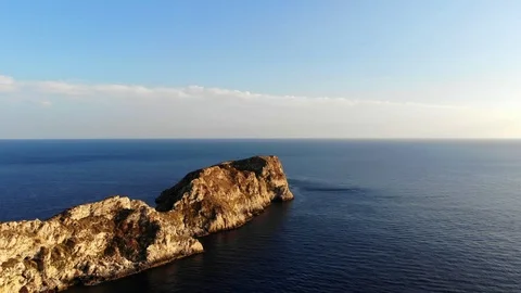 Aerial view, Flight  on the islas Malgrats and Santa Ponca, Mallorca, Baleari Stock Footage 102276248