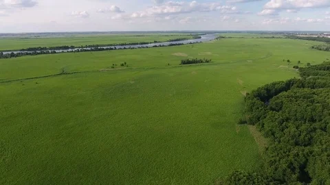 Aerial view: Flight over the beautiful valley Stock Footage 77158308