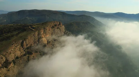 Aerial View: Flight over the Coast. Balaklava bay, Crimea Stock Footage 37043972
