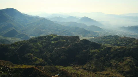 Aerial View: Flight over the mountains, Pokhara Valley, Annapurna area, Nepal. Stock Footage 37629831