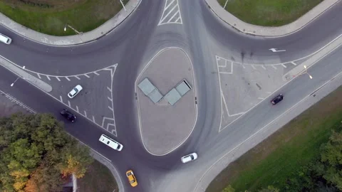 Aerial view flight over a multi-level transport interchange in Moscow at sunset. Stock Footage 137985511